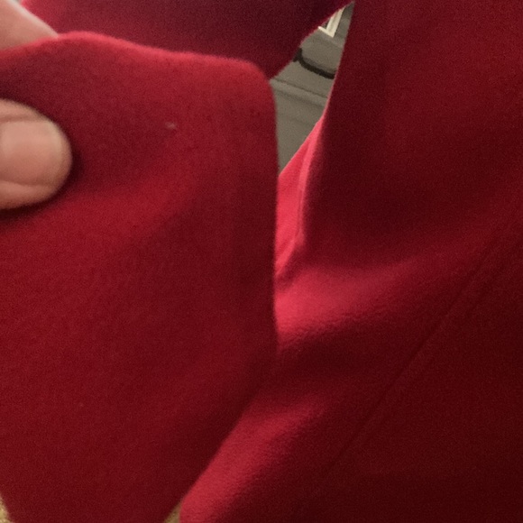 Long sleeve red fleece 1/4 zip ruffled front top - Picture 4 of 7